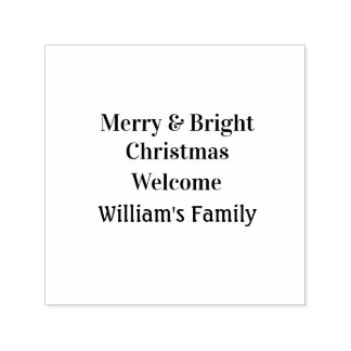Merry Bright Weihnachten fügen Familiennamen Freud Permastempel