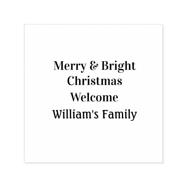 Merry Bright Weihnachten fügen Familiennamen Freud Permastempel (Design)