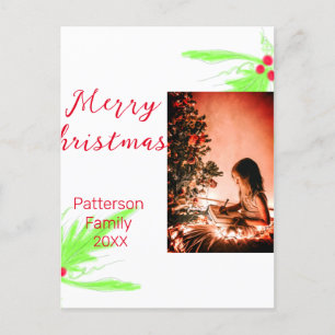 Merry Bright Weihnachten fügen Familiennamen Freud Postkarte