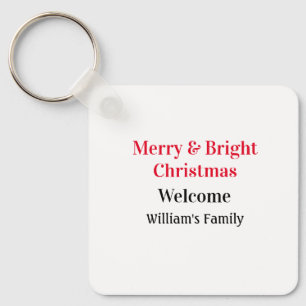 Merry Bright Weihnachten fügen Familiennamen Freud Schlüsselanhänger