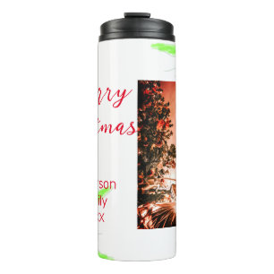 Merry Bright Weihnachten fügen Familiennamen Freud Thermosbecher