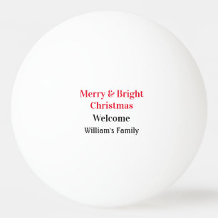Merry Bright Weihnachten fügen Familiennamen Freud Tischtennisball