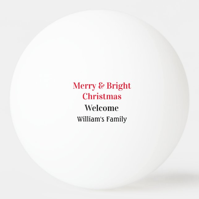 Merry Bright Weihnachten fügen Familiennamen Freud Tischtennisball (Vorderseite)