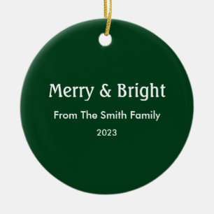 Merry & Bright Weihnachten Individuelle Name Hunte Keramik Ornament