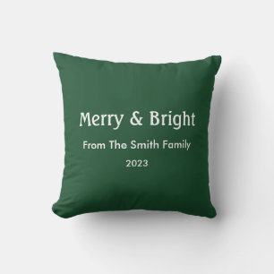 Merry & Bright Weihnachten Individuelle Name Hunte Kissen