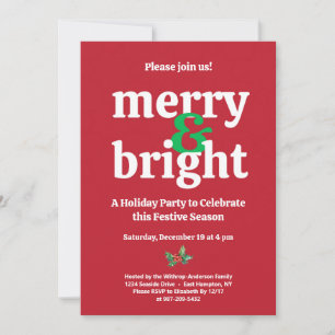 "Merry & Bright" Weihnachten-Party Einladung