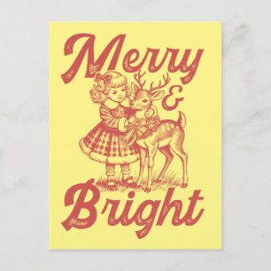 Merry & Bright - Weihnachten Postkarte