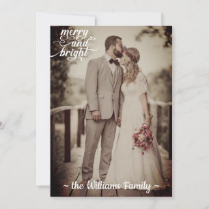 Merry & Bright Weihnachten Vintag Retro Altes Foto