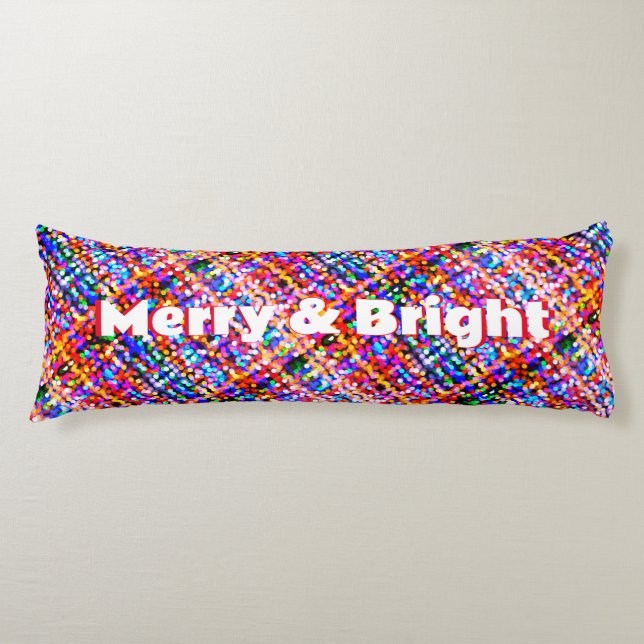Merry & Bright Weihnachtsbeleuchtung Muster Revers Seitenschläferkissen (Vorderseite)