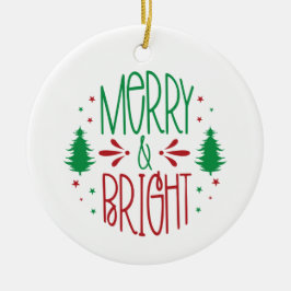 Merry & Bright Weihnachtsdekoration Keramik Ornament