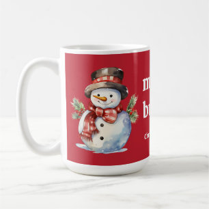 "Merry & Bright" Weihnachtsfest Weihnachten Schnee Kaffeetasse