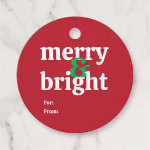 "Merry & Bright" Weihnachtsgeschenktag Geschenkanhänger