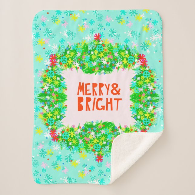 Merry & Bright Wreath Sherpadecke (Vorderseite)