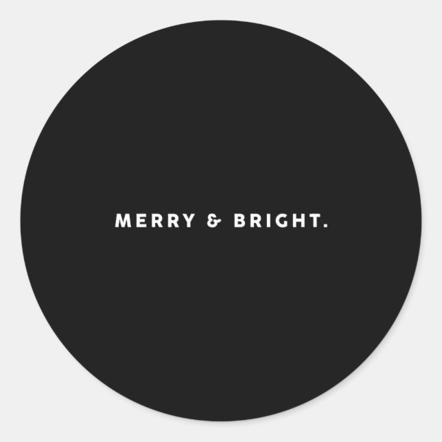 Merry Bright Xmas Funny Christmas Subtle Minimal H Runder Aufkleber (Vorderseite)
