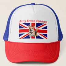 Merry British Christmas Corgi Reindeer Antlers
