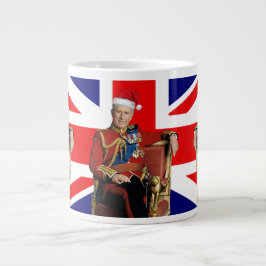 Merry British Christmas King Charles III Jumbo-Tasse