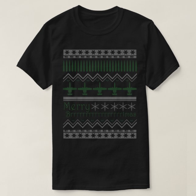 Merry Brrtmas A10 Warthog Ugly Weihnachtssüßer T-Shirt (Design vorne)