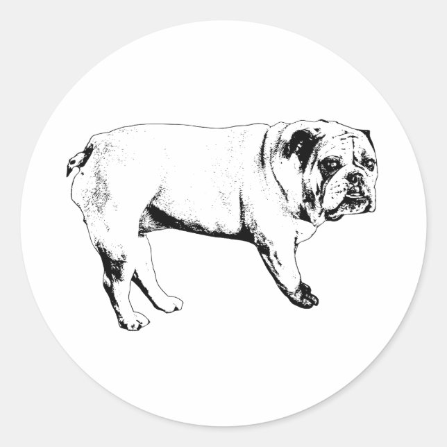 Merry Bulldog Sticker (Vorderseite)