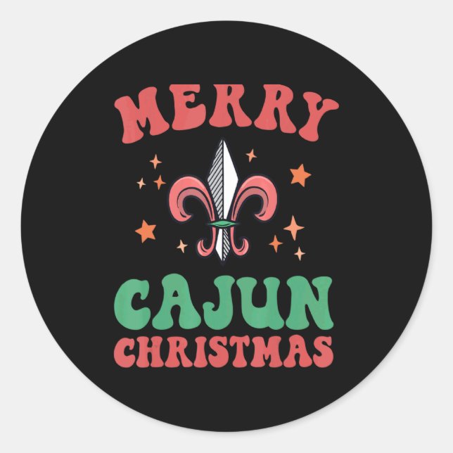 Merry Cajun Christmas Southern Louisiana Xmas New  Runder Aufkleber (Vorderseite)