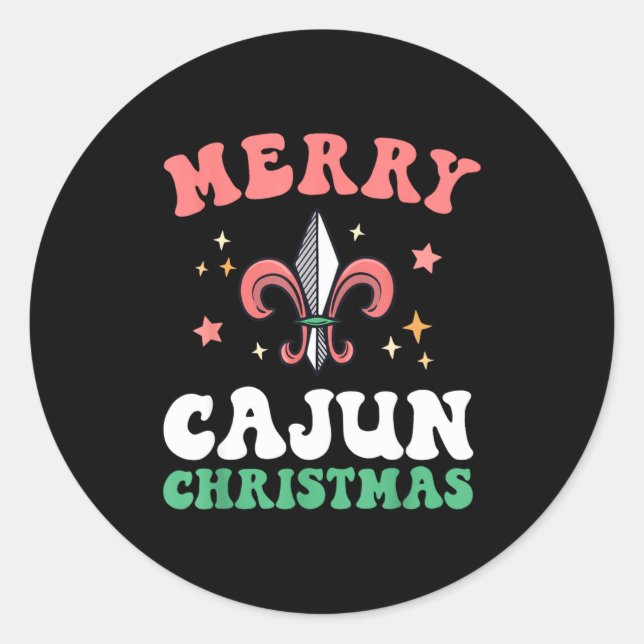 Merry Cajun Christmas Southern Louisiana Xmas New  Runder Aufkleber (Vorderseite)