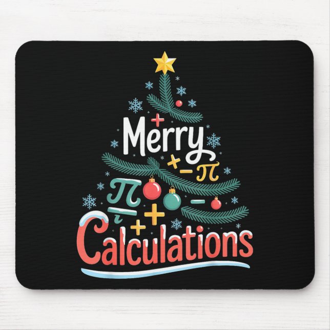 Merry Calculations Funny Math Teacher Christmas  Mousepad (Vorne)