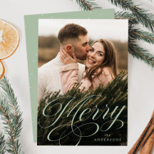 Merry Calligraphy Sage Green Script Foto