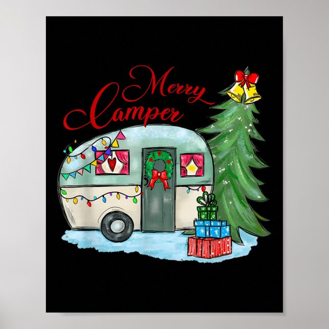 Merry Camper Christmas Santa Camper Camng Truck Xm Poster (Vorne)