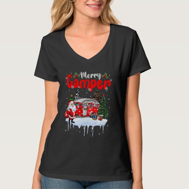 Merry Camper Christmas Santa Camper Camping Truck  T-Shirt (Vorderseite)