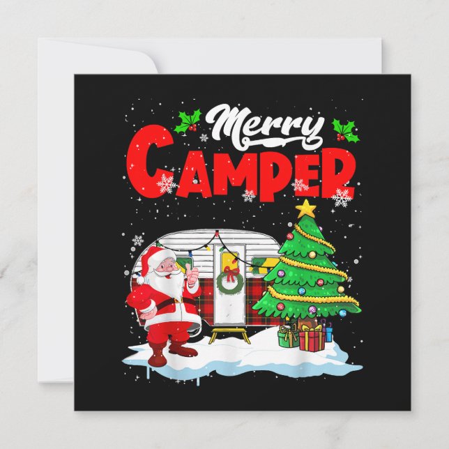 Merry Camper Weihnachten Weihnachtsmann Camper Cam Einladung (Vorderseite)