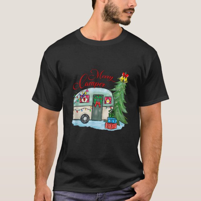 Merry Camper Weihnachten Weihnachtsmann Camper Cam T-Shirt (Vorderseite)