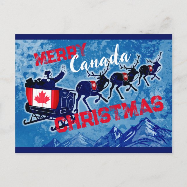 Merry Canada Weihnachts-Postkarte Feiertagspostkarte (Vorderseite)