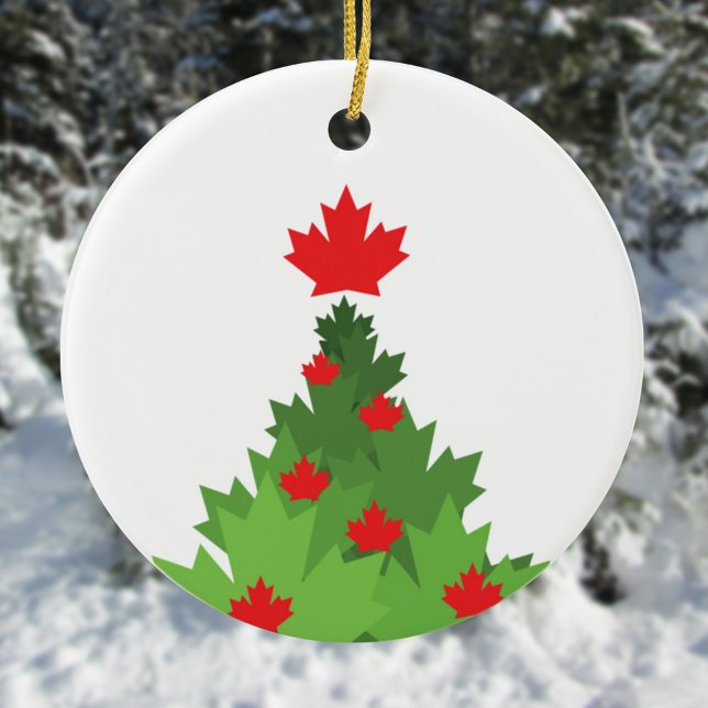 Merry Canadian Flag Weihnachtsbaum Keramik Ornament (Von Creator hochgeladen)