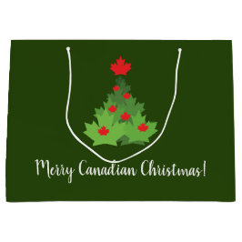 Merry Canadian Maple Leaf Flag Weihnachten Große Geschenktüte