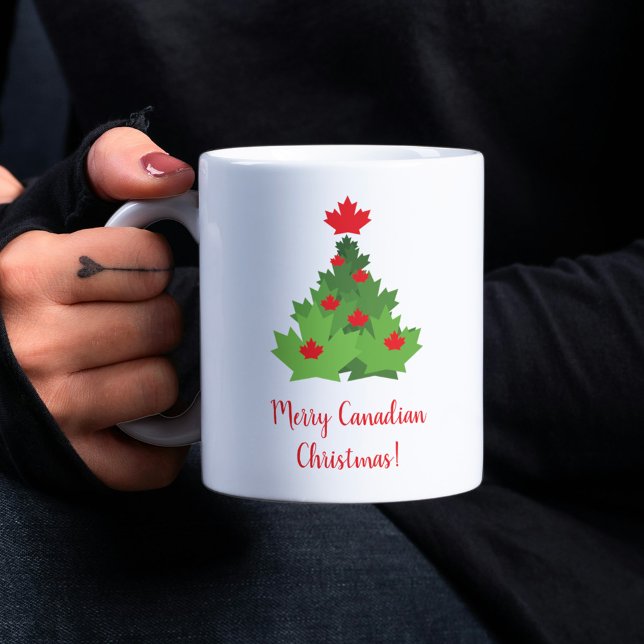Merry Canadian Maple Leaf Flag Weihnachten Kaffeetasse (Von Creator hochgeladen)