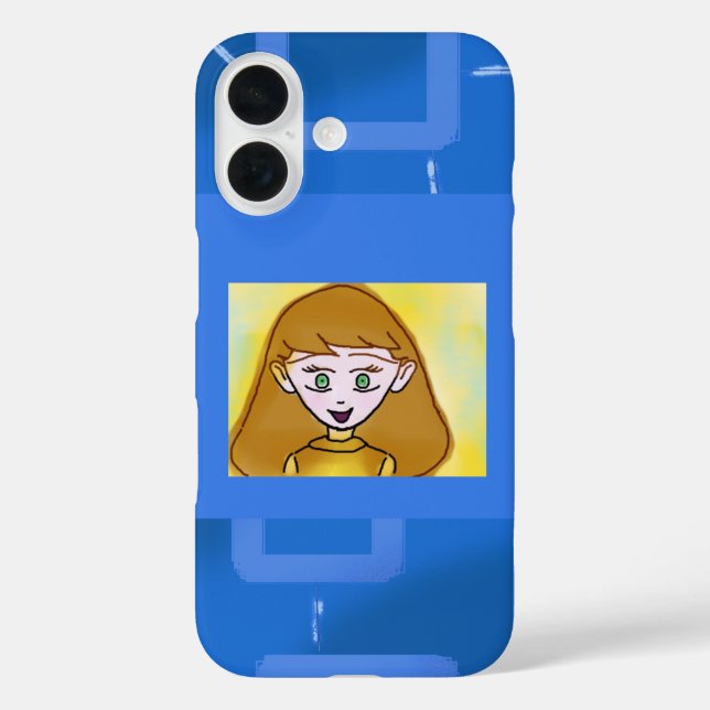 Merry Cartoon Blue Geometric iPhone / iPad Gehäuse Case-Mate iPhone Hülle (Rückseite)