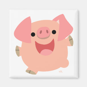 Merry Cartoon Pig Magnet