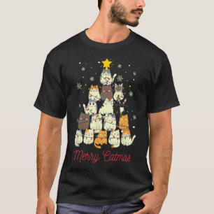Merry Catmas Cat Christmas Tree Cat Lover T-Shirt