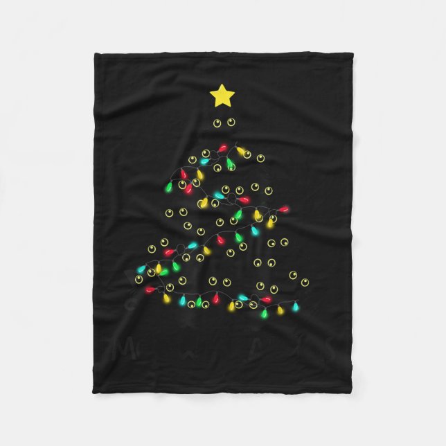 Merry Catmas Cat Christmas Tree Kids Girls Boys Me Fleecedecke (Vorderseite)