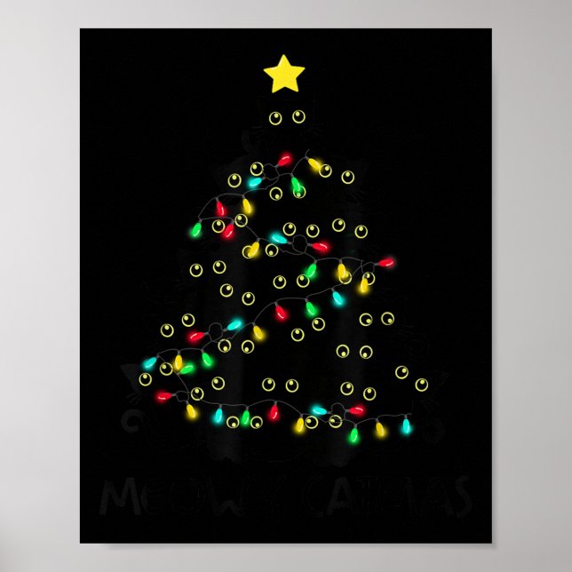 Merry Catmas Cat Christmas Tree Kids Girls Boys Me Poster (Vorne)