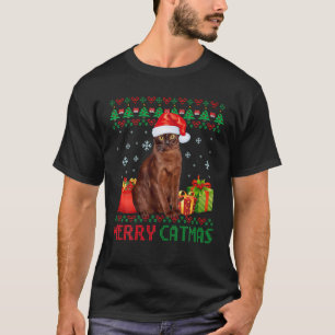 Merry Catmas Cat Ugly Christmas Havana Brown Mama  T-Shirt