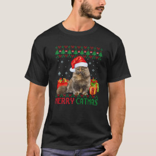 Merry Catmas Cat Ugly Christmas Munchkin Cat Mama  T-Shirt