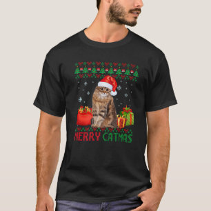 Merry Catmas Cat Ugly Christmas Siberian Cat Mama T-Shirt