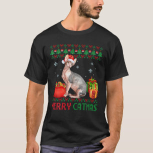 Merry Catmas Cat Ugly Christmas Sphynx Mama Vater T-Shirt