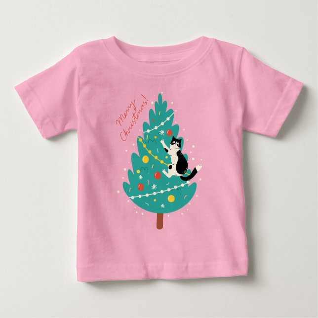 Merry Catmas - Ein purer Weihnachtskletter Baby T-shirt (Vorderseite)