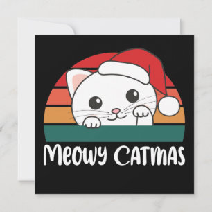 Merry Catmas Funny Cat Christmas Pun Einladung