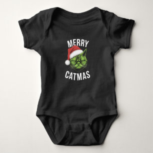 Merry Catmas Funny Cat Liebhaber Weihnachten Baby Strampler