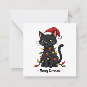 Merry Catmas Funny Christmas Feline Cat Lover Mitteilungskarte