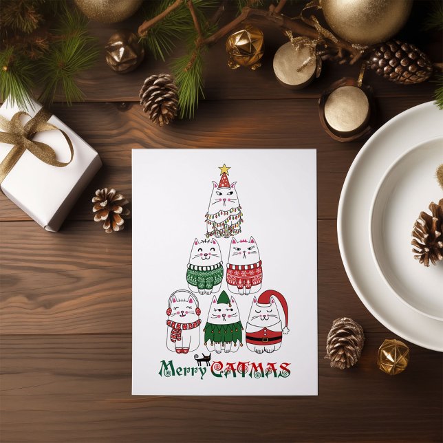 Merry Catmas Funny Christmas Kitten Tree Poster (Von Creator hochgeladen)