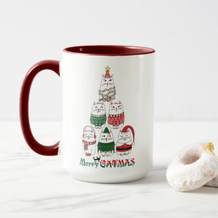 Merry Catmas Funny Meowy Christmas Kitten Tasse