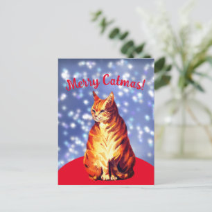 Merry Catmas, Marmalade Ingwerkatze Postcard Postkarte